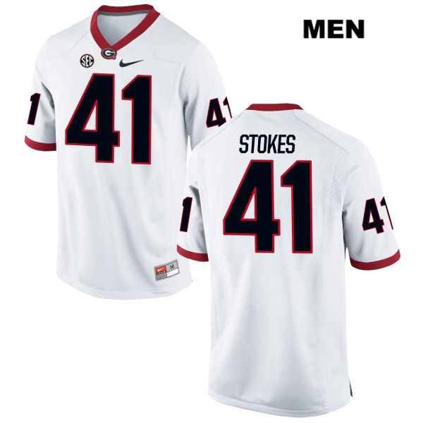 Georgia Bulldogs Men's Eric Stokes #41 NCAA Authentic White Nike Stitched College Football Jersey RNG2556RN